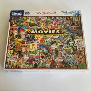 New White Mountain "Movies" 1000 Piece Jigsaw Puzzle Classics 80’s Sealed New